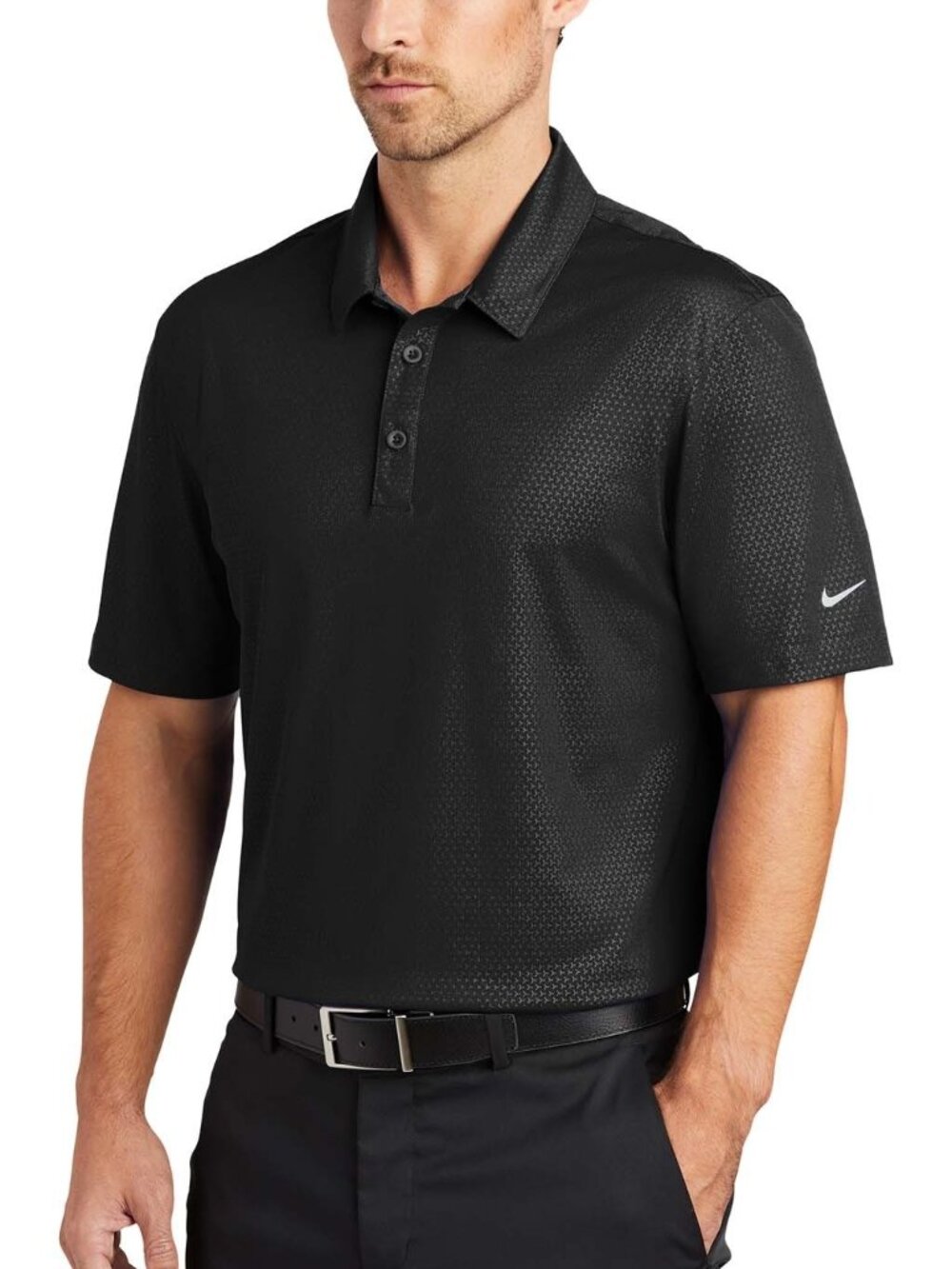 Nike 838964 Dri-FIT Embossed Tri-Blade Polo - Black Size S (New)